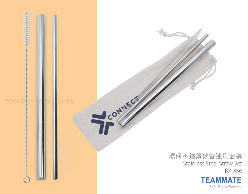 環保不鏽鋼飲管連刷套裝 Stainless Steel Straw Set