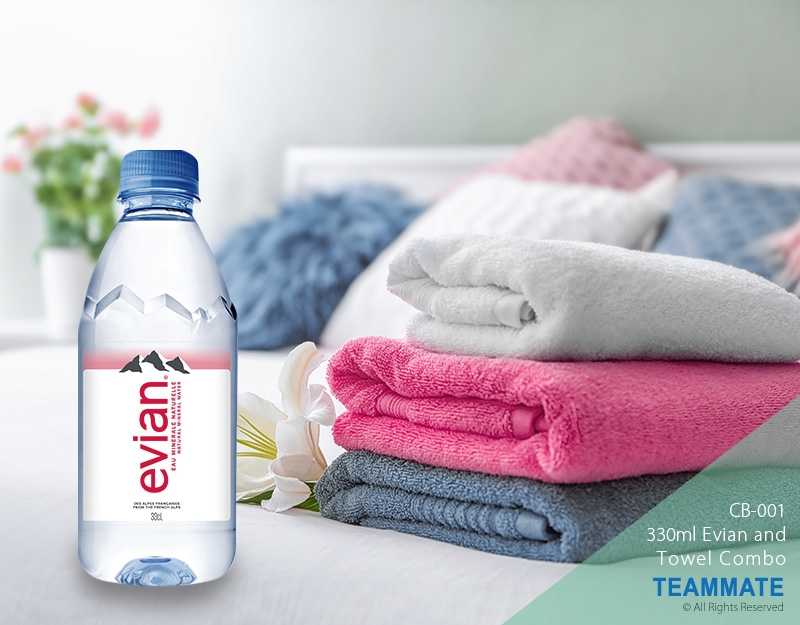 330ml 法國依雲天然礦泉水x 毛巾套裝 330ml Evian Natural Mineral Water and Towel Combo