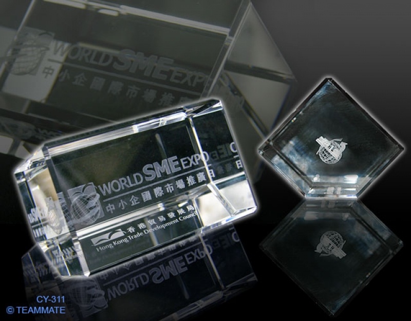 水晶內雕座 Laser Crystal Block 