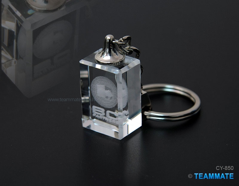 水晶匙扣 Crystal Keychain with Inner Laser Engraving