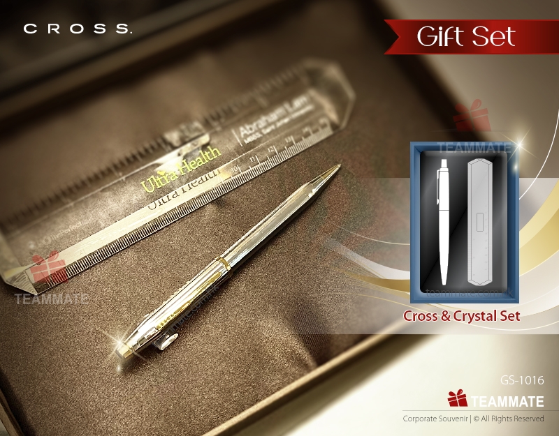 套裝禮品(高仕筆+水晶間尺)  Gift Set (CROSS Pen + Crystal Ruler) 