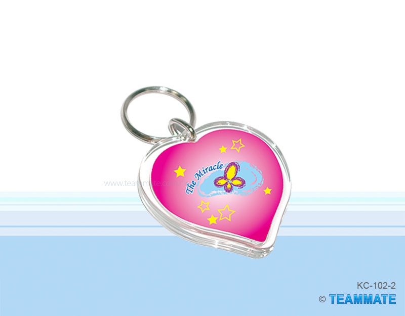 心形匙扣 Heart Shape Keyring (Insert Paper Printing)