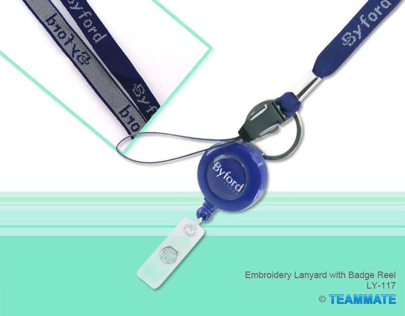 頸繩連輕拉軸｜訂製頸繩 Embroidery Lanyard with Badge Reel