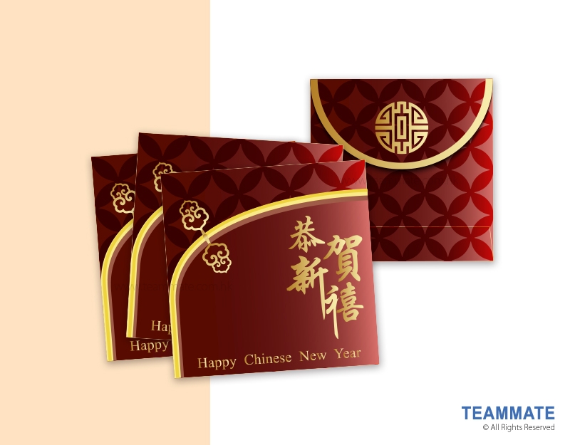 彩印激凸燙金利是封 ｜紅包設計｜紅封包製作｜利是封訂製 Full Color Embossed Hot Stamp Red Packet 