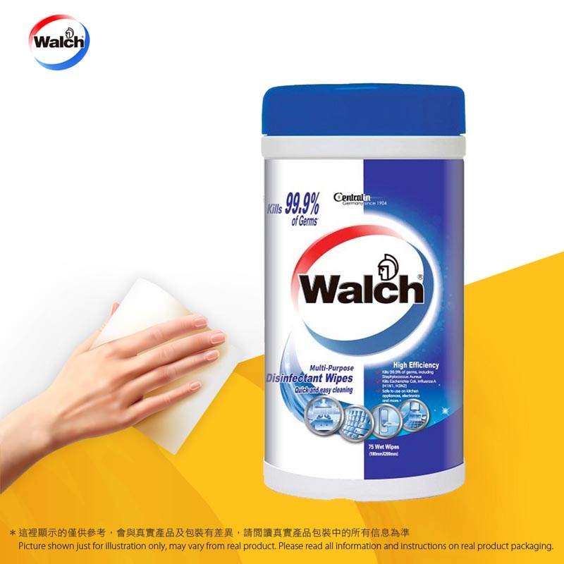 威露士多用途消毒濕紙巾(高效去污型)75片 Walch Multi-Purpose Disinfectant Wipes (Quick and easy cleaning) 75pcs