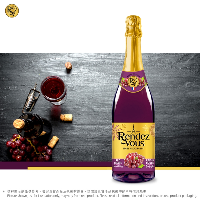 法國有氣果汁-紅提子味 Rendez-Vous Sparkling Red Grape Drink