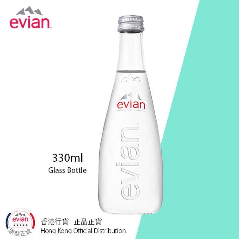 法國依雲天然礦泉水-玻璃樽裝($325/箱) Evian Natural Mineral Water 330mlx20-Glass