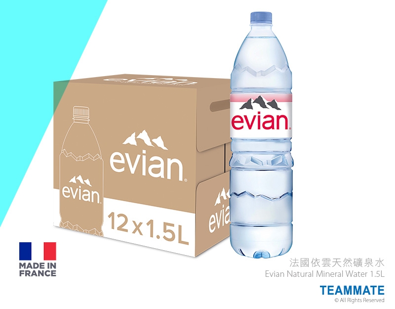 法國依雲天然礦泉水 ($278/箱) Evian Natural Mineral Water 1.5Lx12