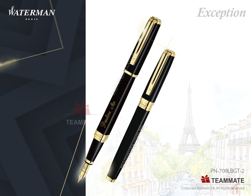 威迪文智尊精裝純黑金夾墨水筆  Waterman - Exception Slim Black GT Fountain Pen 