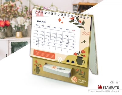 座枱月曆連便條座 ｜專業月曆印製服務｜香港月曆印刷 Desk Calendar with Memo Holder 