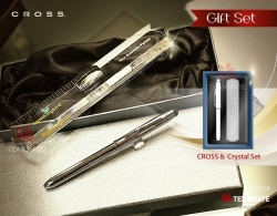 VIP套裝禮品 | 水晶間尺紙鎮配高仕筆CROSS Pen  Gift Set (CROSS Pen + Crystal Ruler Paper Weight) 