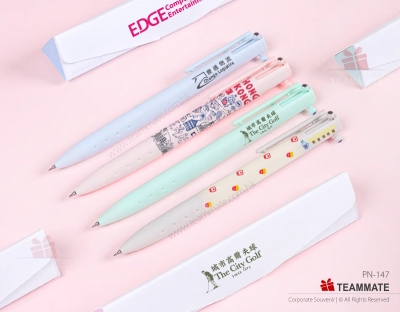 三色啫喱筆 ｜三色原子筆｜活動禮品｜三角筆桿三色筆 3-Color Triangle Plastic Gel Pen ｜Promotional Ball Pen