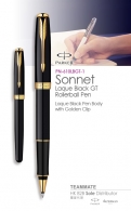 派克卓爾純黑麗雅金夾宝珠筆 Parker - Sonnet Laque Black GT Roller Ball Pen