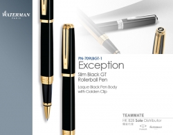 威迪文智尊精裝純黑金夾寶珠筆 Waterman - Exception Slim Black GT Rollerball Pen