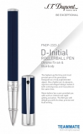 都彭藍色鍍鉻D-INITIAL系列走珠筆 S.T.Dupont - D Initial Blue Chrome Finish Rollerball Pen