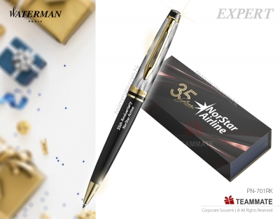 威迪文權威 浮光巴黎原子筆  Waterman - Expert Reflections of Paris Black Lacquer GT Ball Point Pen 